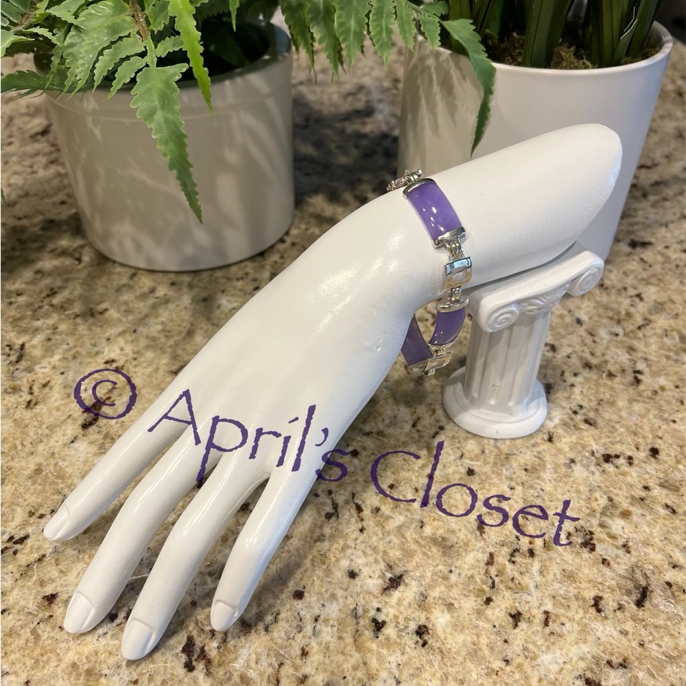 925 Silver Lavender Jadeite Bracelet